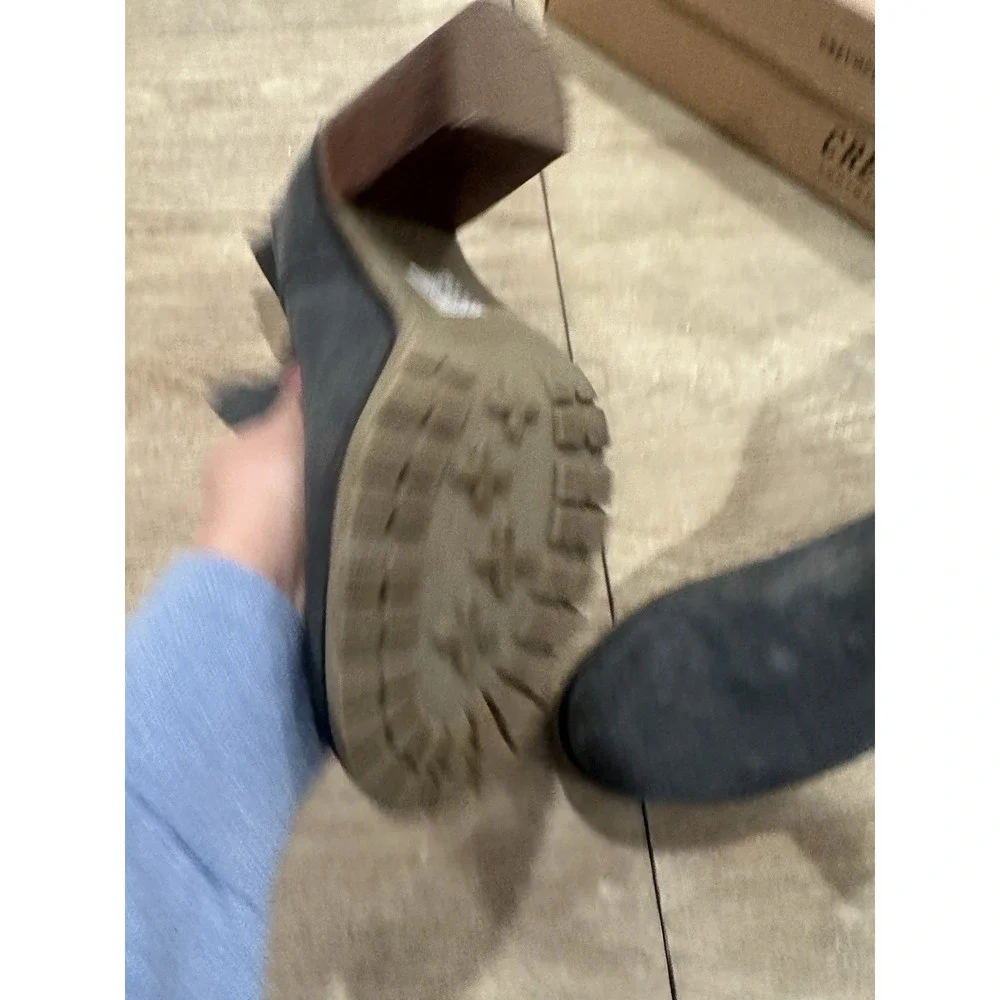 Crevo Charles Suede Ankle Boots Block Heel, Charcoal Steel Women's Sz 10